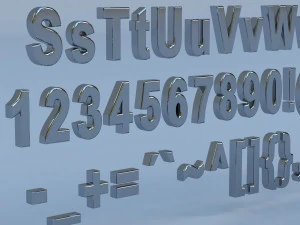 alphanumerics characters in arial format 3D Model