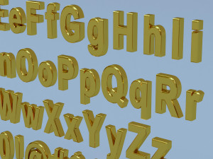 alphanumerics characters in arial format Modelo 3D