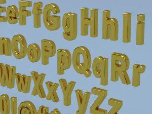 alphanumerics characters in arial format 3D Model