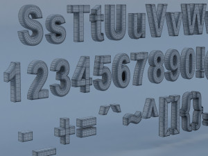 alphanumerics characters in arial format Modelo 3D