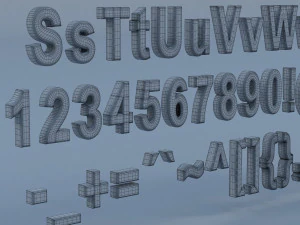 alphanumerics characters in arial format 3D Model