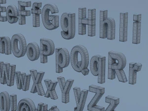 alphanumerics characters in arial format 3D Model