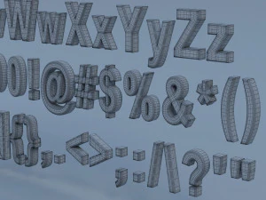 alphanumerics characters in arial format 3D Model