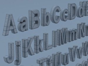 alphanumerics characters in arial format Modelo 3D
