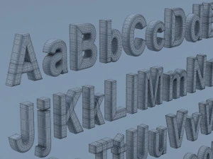 alphanumerics characters in arial format 3D Model