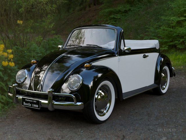 volkswagen beetle convertible 3D-Modell .c4d .max .obj .3ds .fbx .stl .blend 