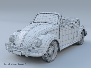 volkswagen beetle convertible 3D-Modell