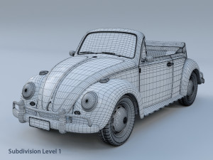 volkswagen beetle convertible 3D-Modell
