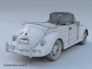 volkswagen beetle convertible 3D-Modell