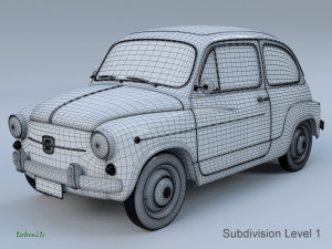 fiat 600 3Dモデル