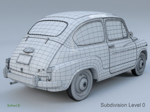 fiat 600 3Dモデル