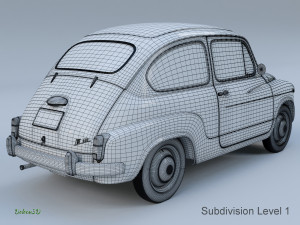 fiat 600 3Dモデル