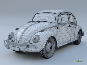 golden beetle fusca 1969 Model 3D