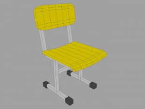 low poly chair 3D मॉडल