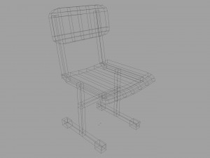 low poly chair 3D मॉडल