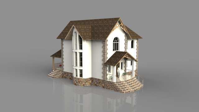 modern house with interior Modèle 3D .c4d .max .obj .3ds .fbx .stl .blend 