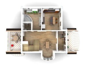 modern house with interior 3D Model