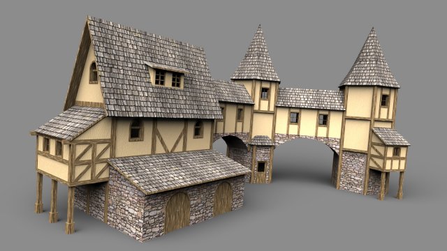 fantasy house 3D Model .c4d .max .obj .3ds .fbx .stl .blend 