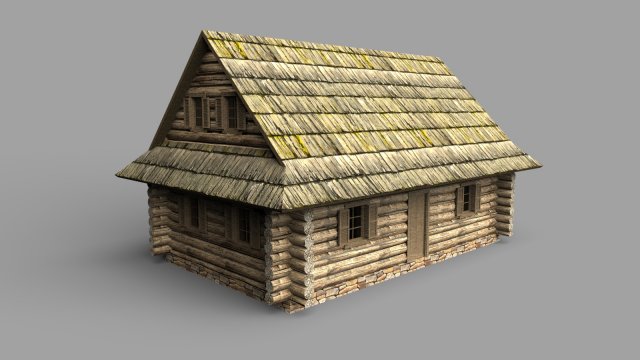 log house Model 3D .c4d .max .obj .3ds .fbx .stl .blend 