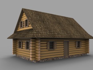log house Model 3D