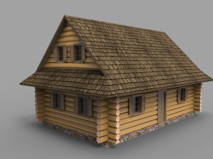 log house Model 3D