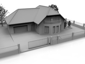 family house with garage 3D मॉडल