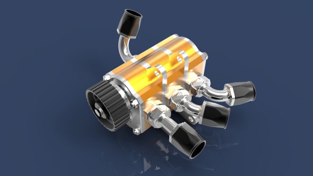 dry sump oil pump 3D Модель .c4d .max .obj .3ds .fbx .stl .blend
