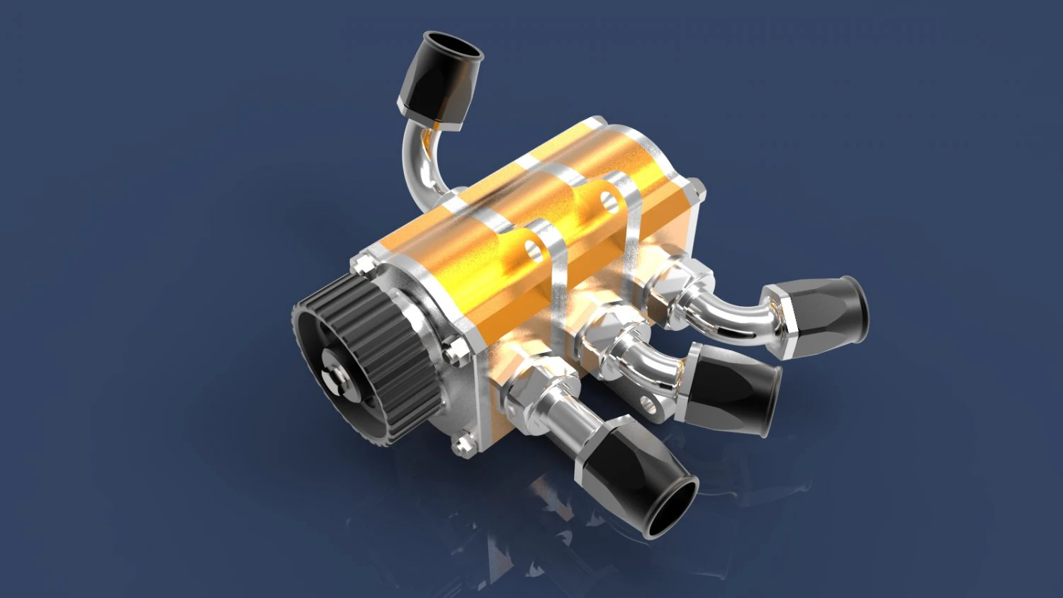 dry sump oil pump 3D Model .c4d .max .obj .3ds .fbx .stl .blend 