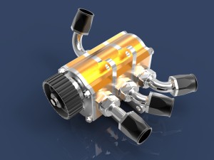 dry sump oil pump 3D 模型
