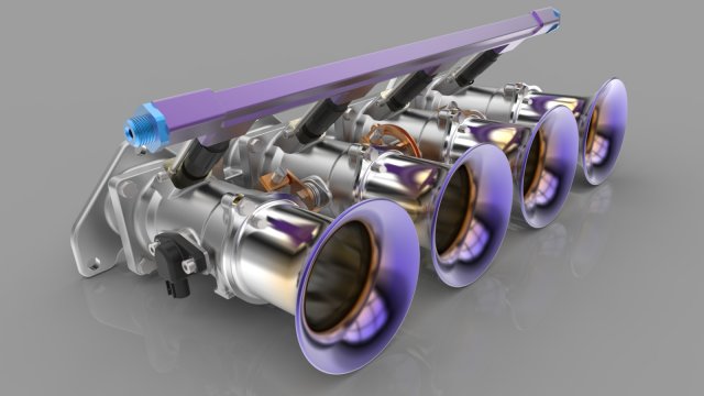 individual throttle bodies Modelo 3D .c4d .max .obj .3ds .fbx .stl .blend 