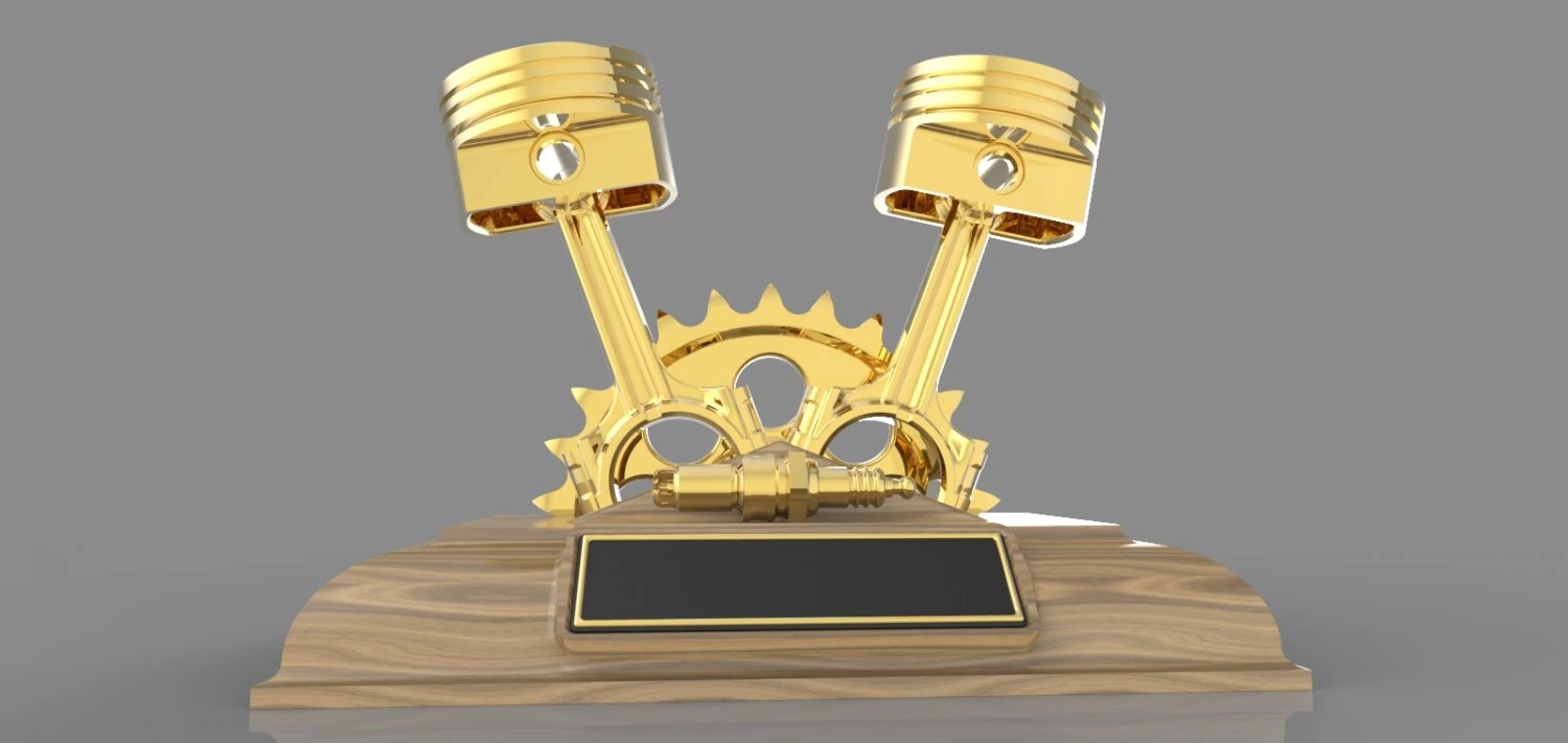 piston trophy 3D Model .c4d .max .obj .3ds .fbx .stl .blend