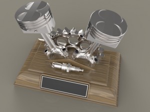 piston trophy Modello 3D