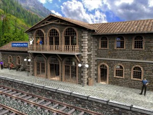 Esta&ccedil;&atilde;o ferrovi&aacute;ria Modelo 3D