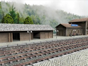 Esta&ccedil;&atilde;o ferrovi&aacute;ria Modelo 3D