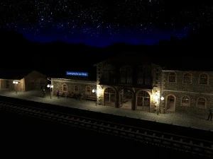 Esta&ccedil;&atilde;o ferrovi&aacute;ria Modelo 3D