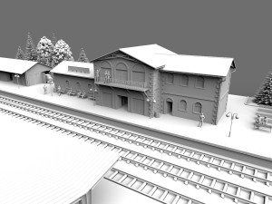 Railway station Modelo 3D