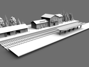 Railway station Modelo 3D