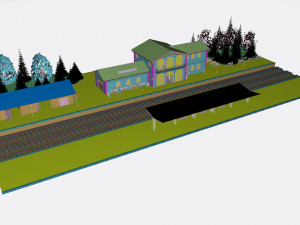 Railway station Modelo 3D