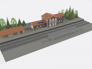 Railway station Modelo 3D