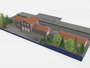 Esta&ccedil;&atilde;o ferrovi&aacute;ria Modelo 3D