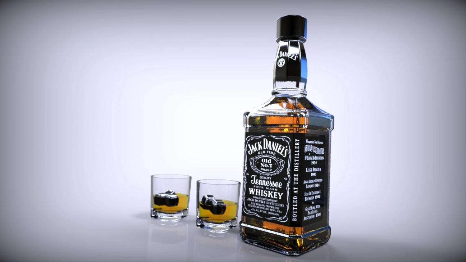 whisky jack daniels 3D Model .c4d .max .obj .3ds .fbx .stl .blend