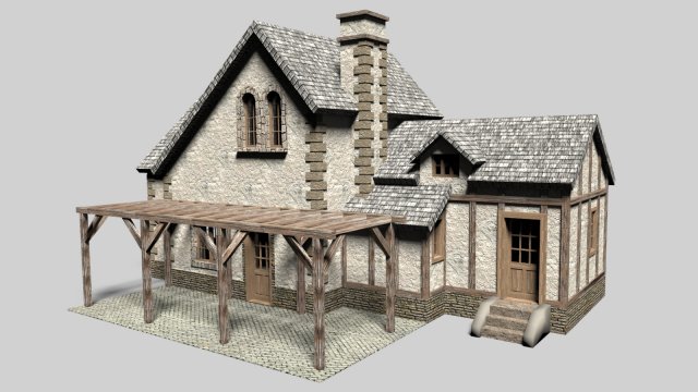 old cottage house Modèle 3D .c4d .max .obj .3ds .fbx .stl .blend 