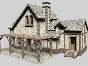 rumah pondok tua Model 3D