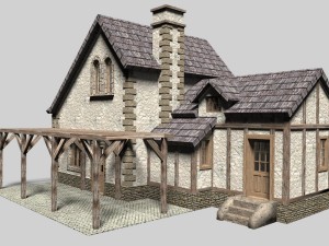 old cottage house Modèle 3D