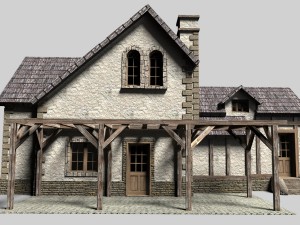 old cottage house Modèle 3D