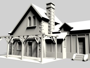 old cottage house Modèle 3D