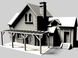 old cottage house Modèle 3D