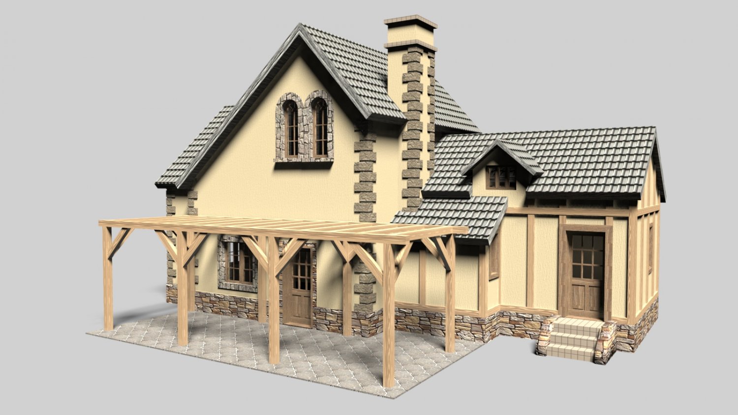 House creator. Бунгало 3д модель. Building STL. 3d model buildings SKP.
