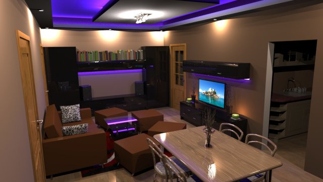 flat interior 2 3D-Modell .c4d .max .obj .3ds .fbx .stl .blend 
