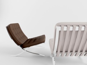 lether chair barcelona 3D 모델